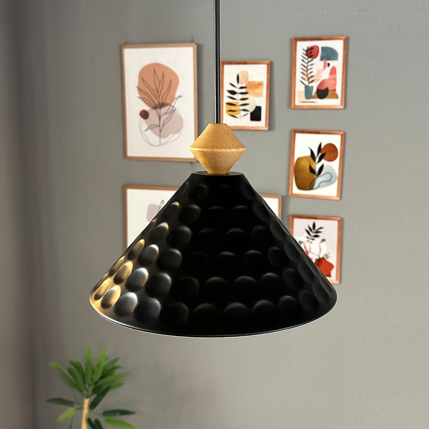 Rummy Pendelleuchte aus Holz, 24 cm Hängelampe Metall E27