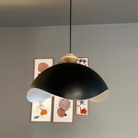 Luna Pendelleuchte aus Holz 40 cm, Hängelampe Metall E27 Moderne Lampe, Skandinavisch Pendellampe