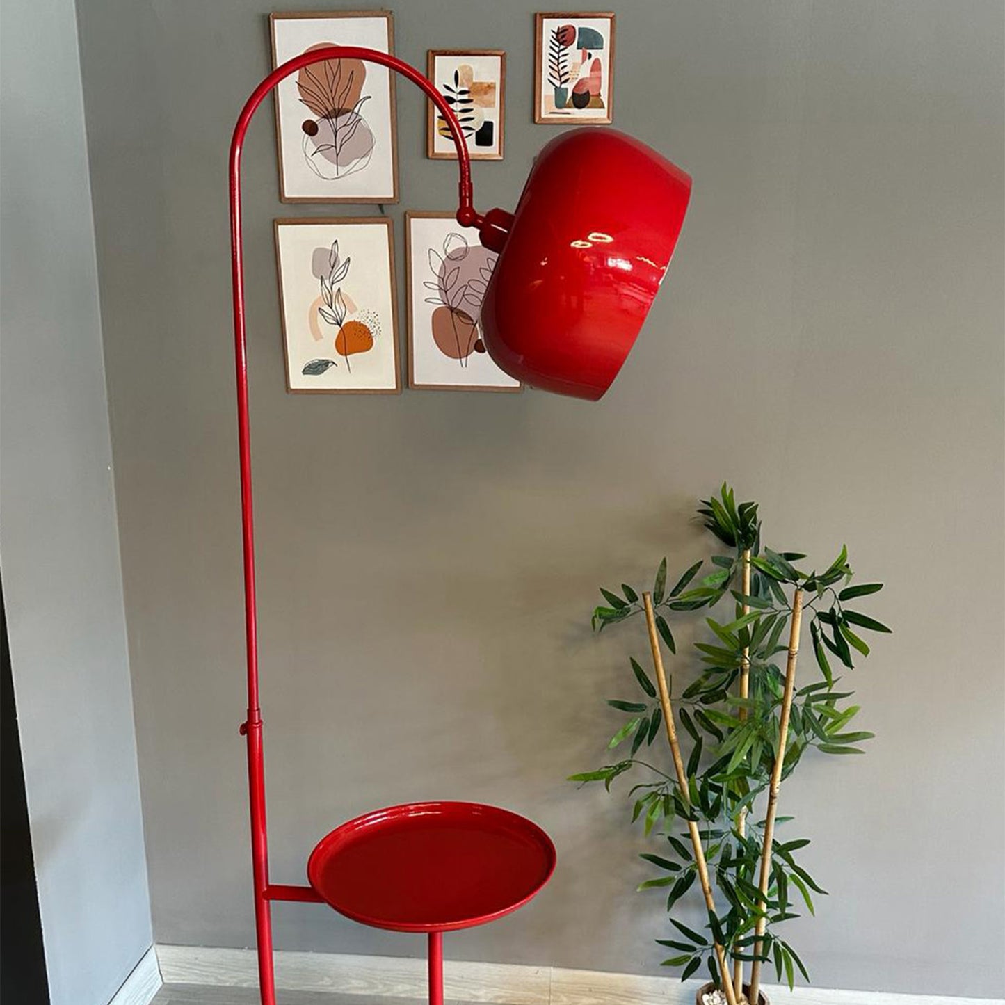 Stehlampe Rote Stehleuchte Moderne Metallleuchte mit Beweglichem Kopfteilständer