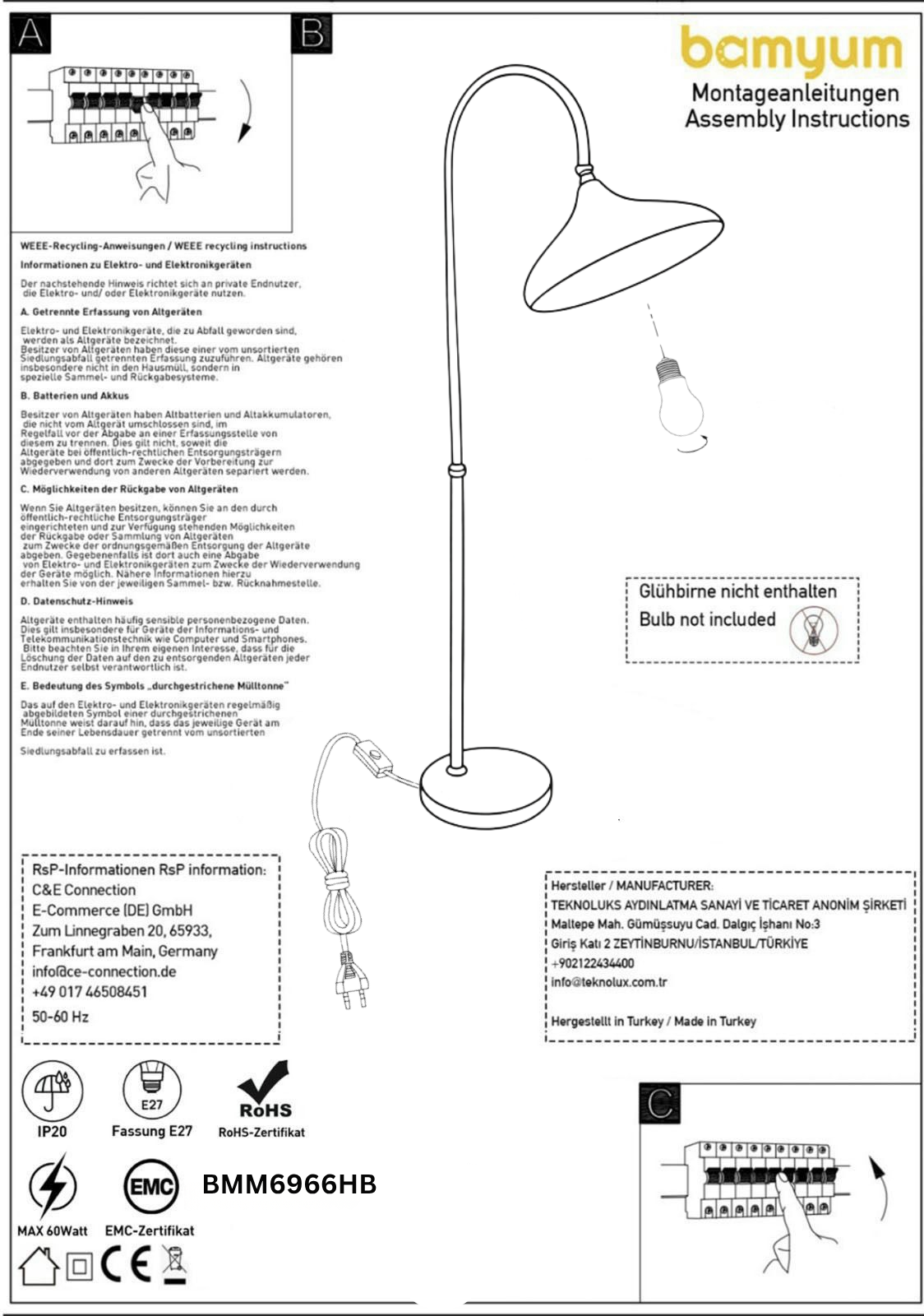Stehlampe Bewegliches Kopfteil Modern Dekorative Metall Stehlampe