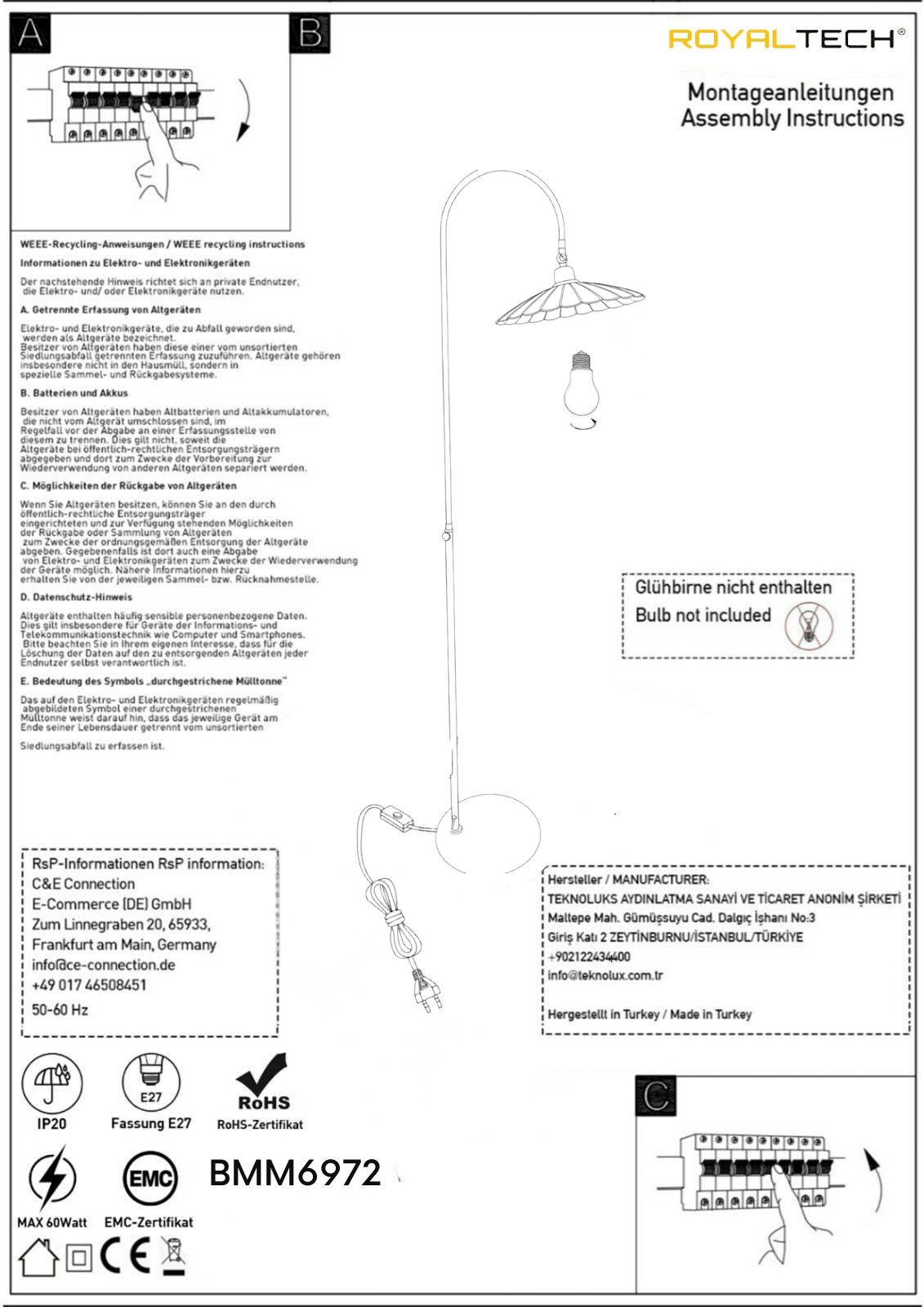 Stehlampe BRisso Bewegender Ufo Kopf Moderne Dekorative Metall Stehlampe