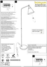 Stehlampe Tumbled Movable Head Modern Metal Living Stehleuchte
