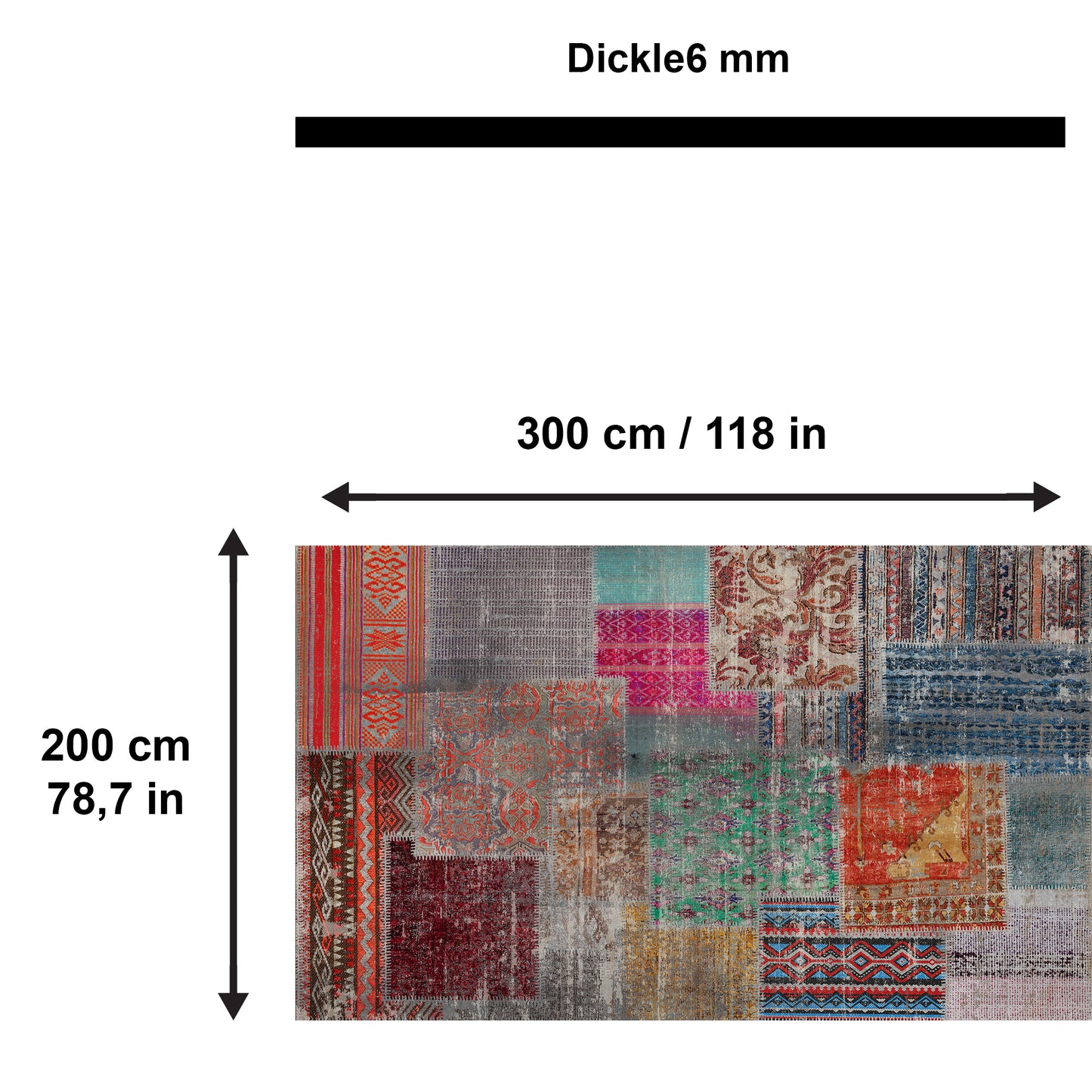 Denise Bedruckter Teppich Chenille-Druck Maschinell Hergestellt