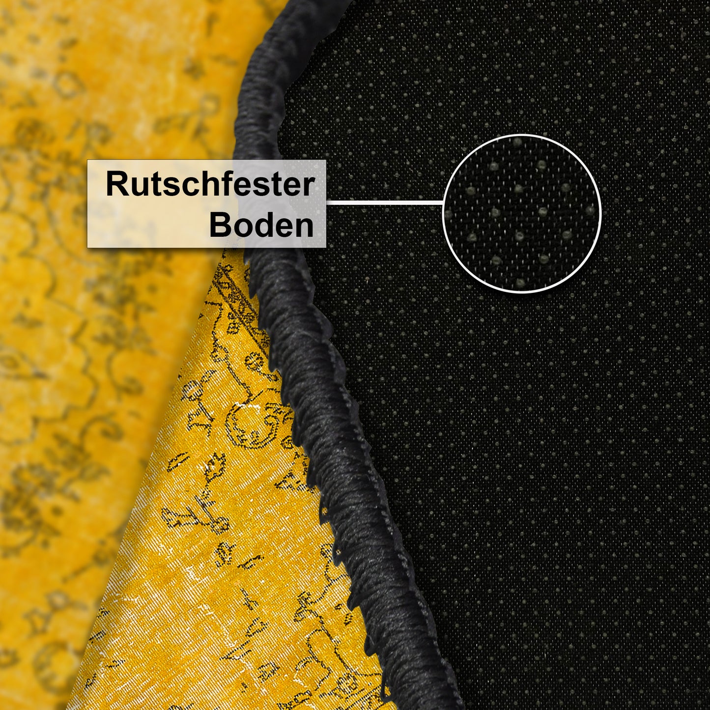 Giallo Bedruckter Teppich Chenille-Druck Maschinell Hergestellt