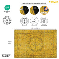 Giallo Bedruckter Teppich Chenille-Druck Maschinell Hergestellt