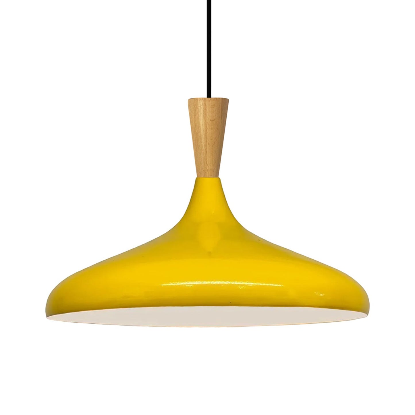 Pendelleuchte Champion Kegel Holz-Kopfteil 35 cm Metall E27 Modern Pendelleuchte