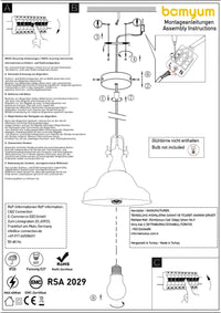 Handgemalte Metall Pendelleuchte