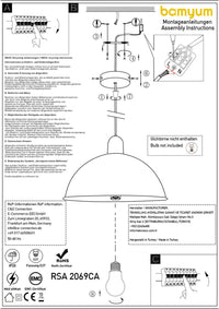 Hängelampe Industriell Lampe Vintage Hängeleuchte