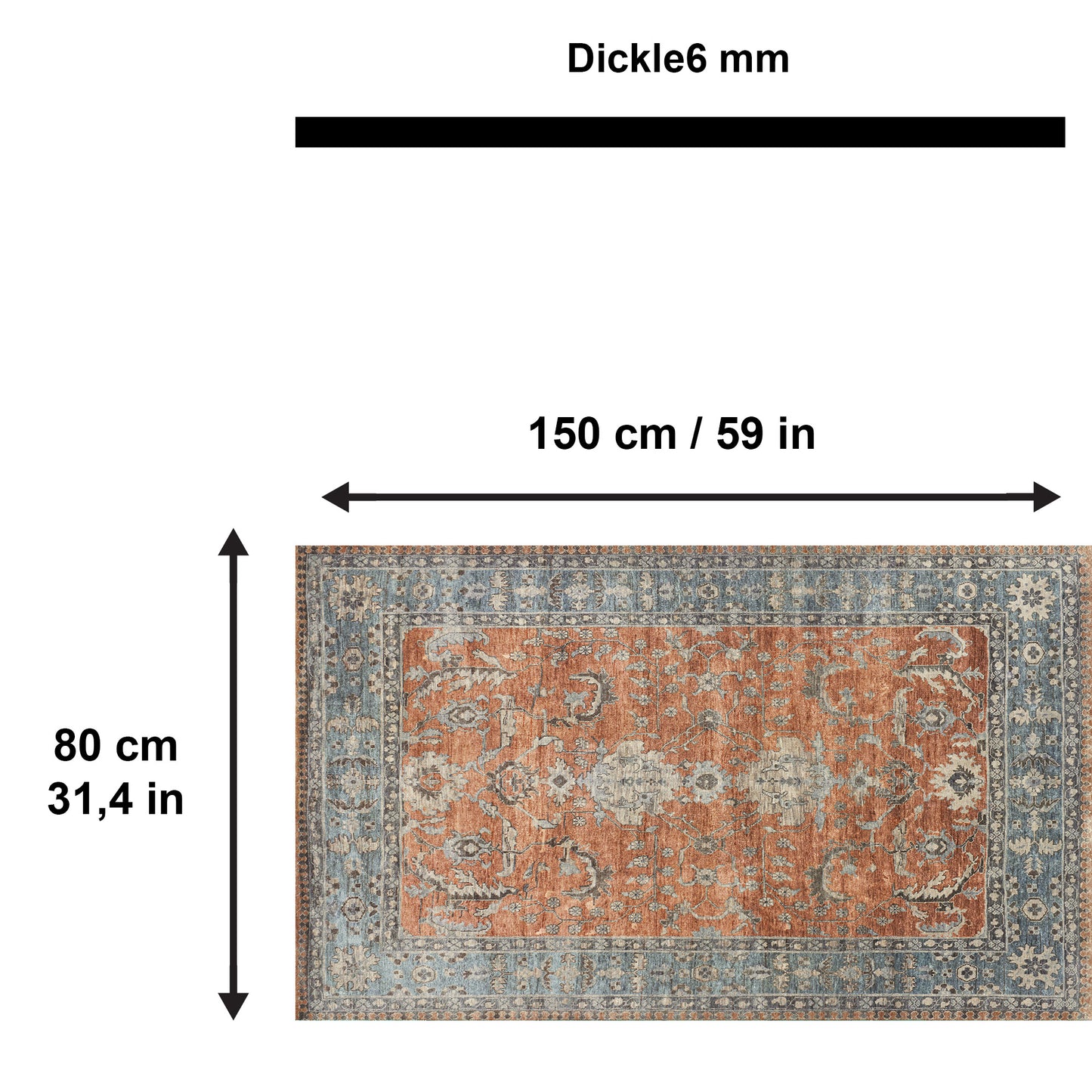 Soliel Bedruckter Teppich Chenille-Druck Maschinell Hergestellt