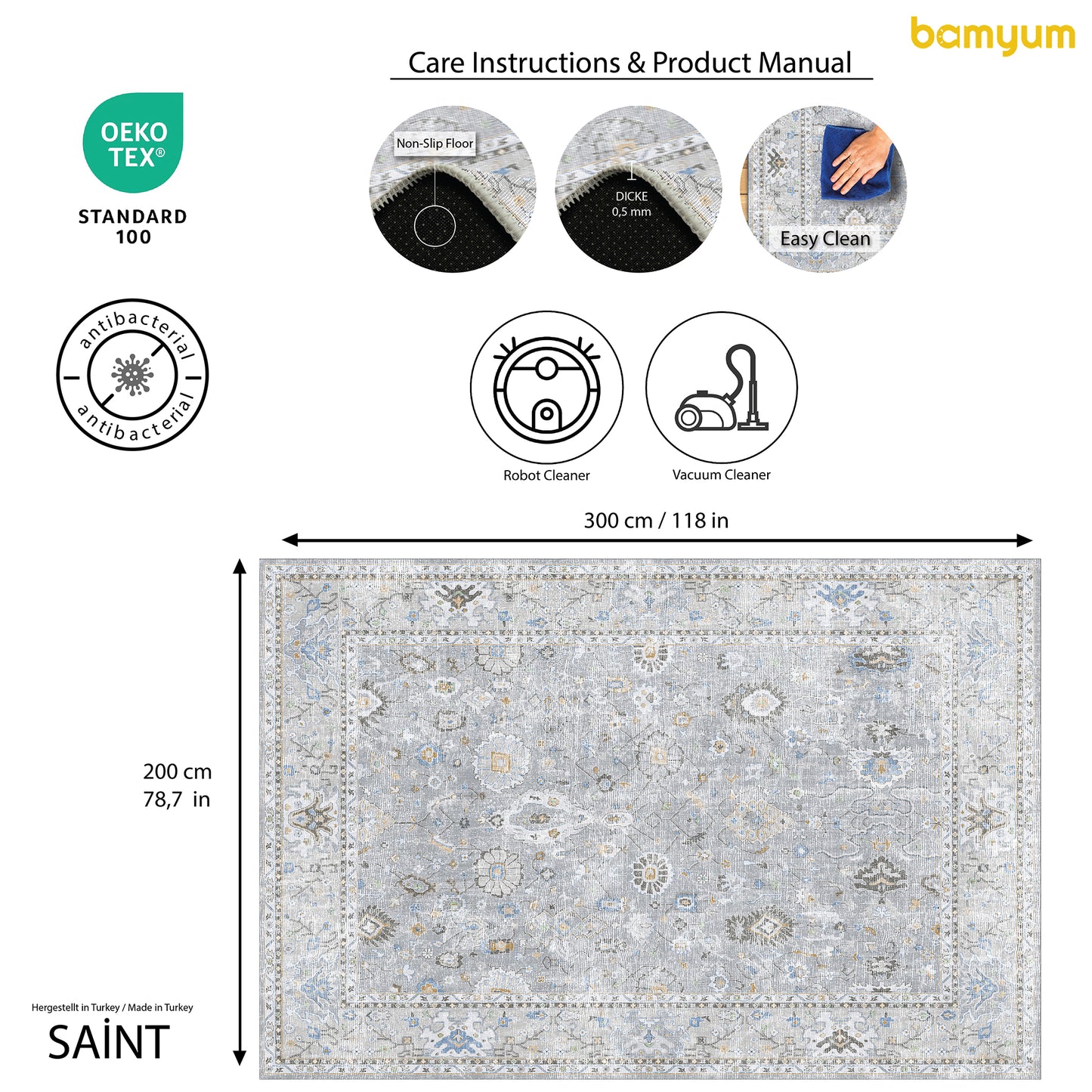 Saint Bedruckter Teppich Chenille-Druck Maschinell Hergestellt