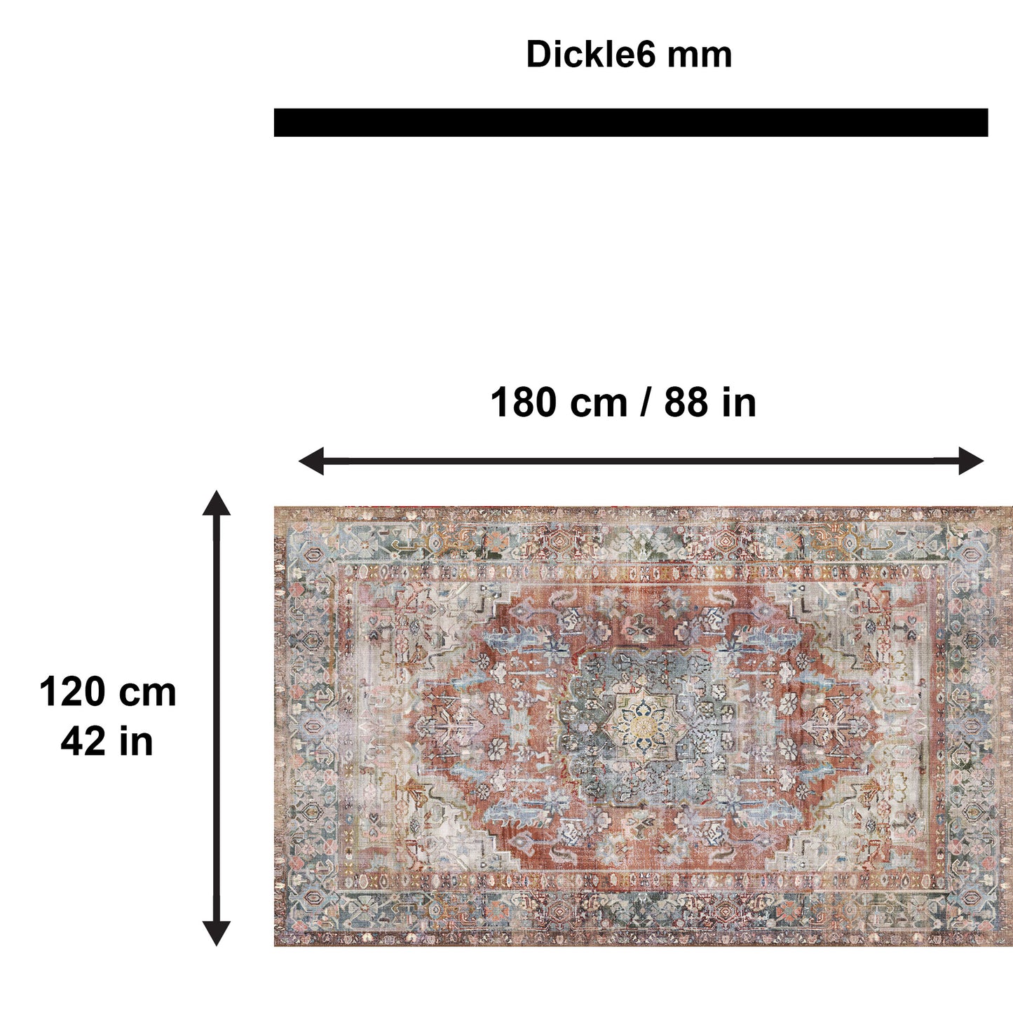 Tolas Bedruckter Teppich Chenille-Druck Maschinell Hergestellt