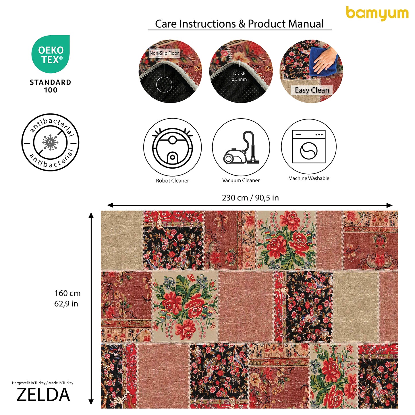 Zelda Bedruckter Teppich Chenille-Druck Maschinell Hergestellt