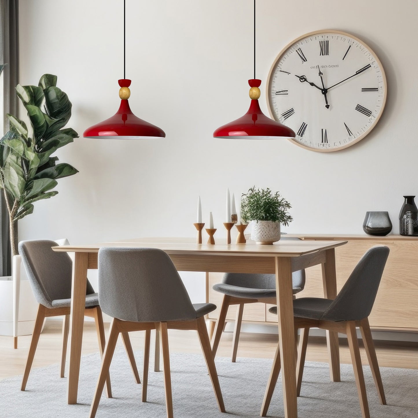 Pendelleuchte Champion aus Holz und Metall, 35 cm Hängelampe