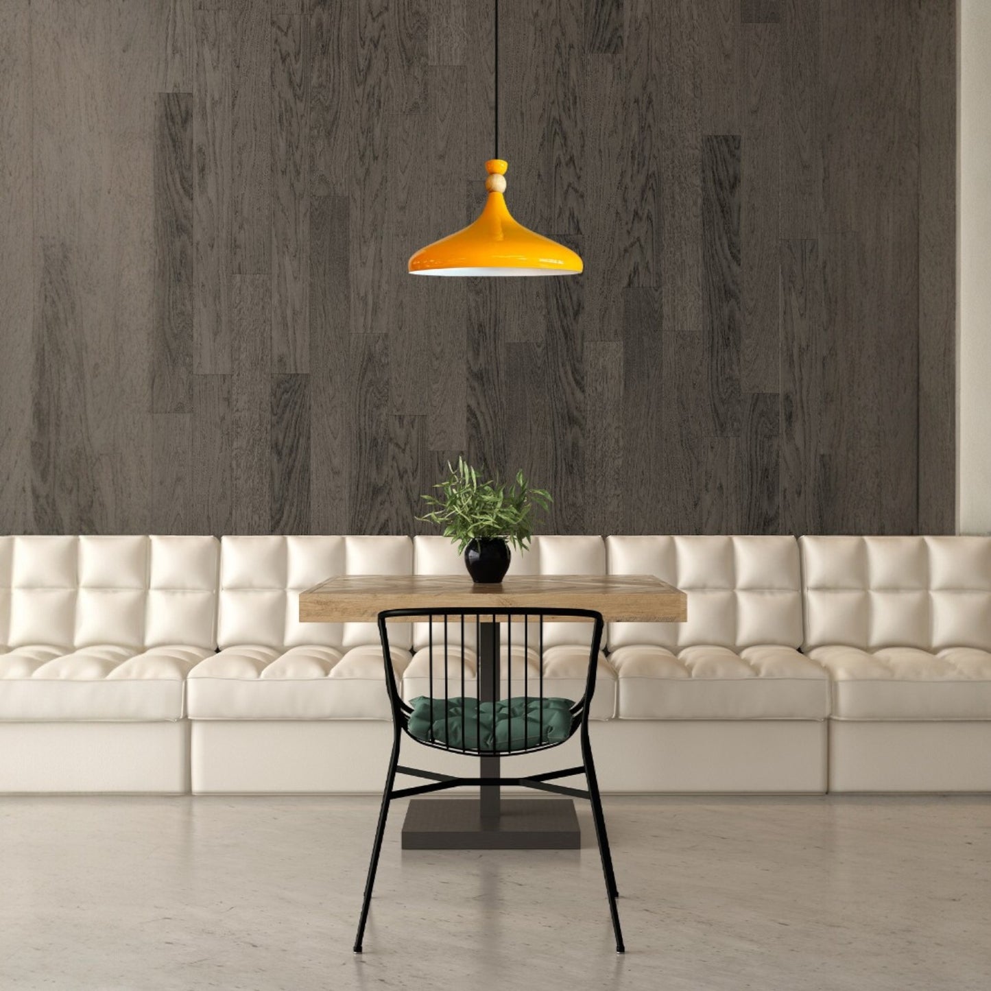 Pendelleuchte Champion aus Holz und Metall, 35 cm Hängelampe