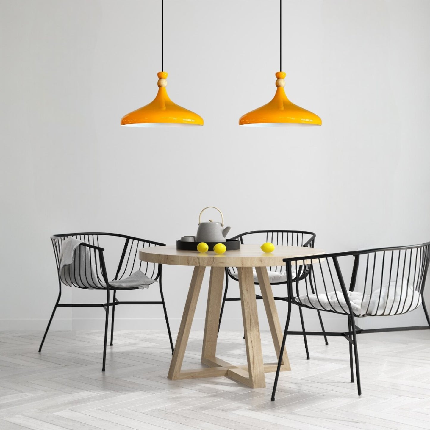 Pendelleuchte Champion aus Holz und Metall, 35 cm Hängelampe