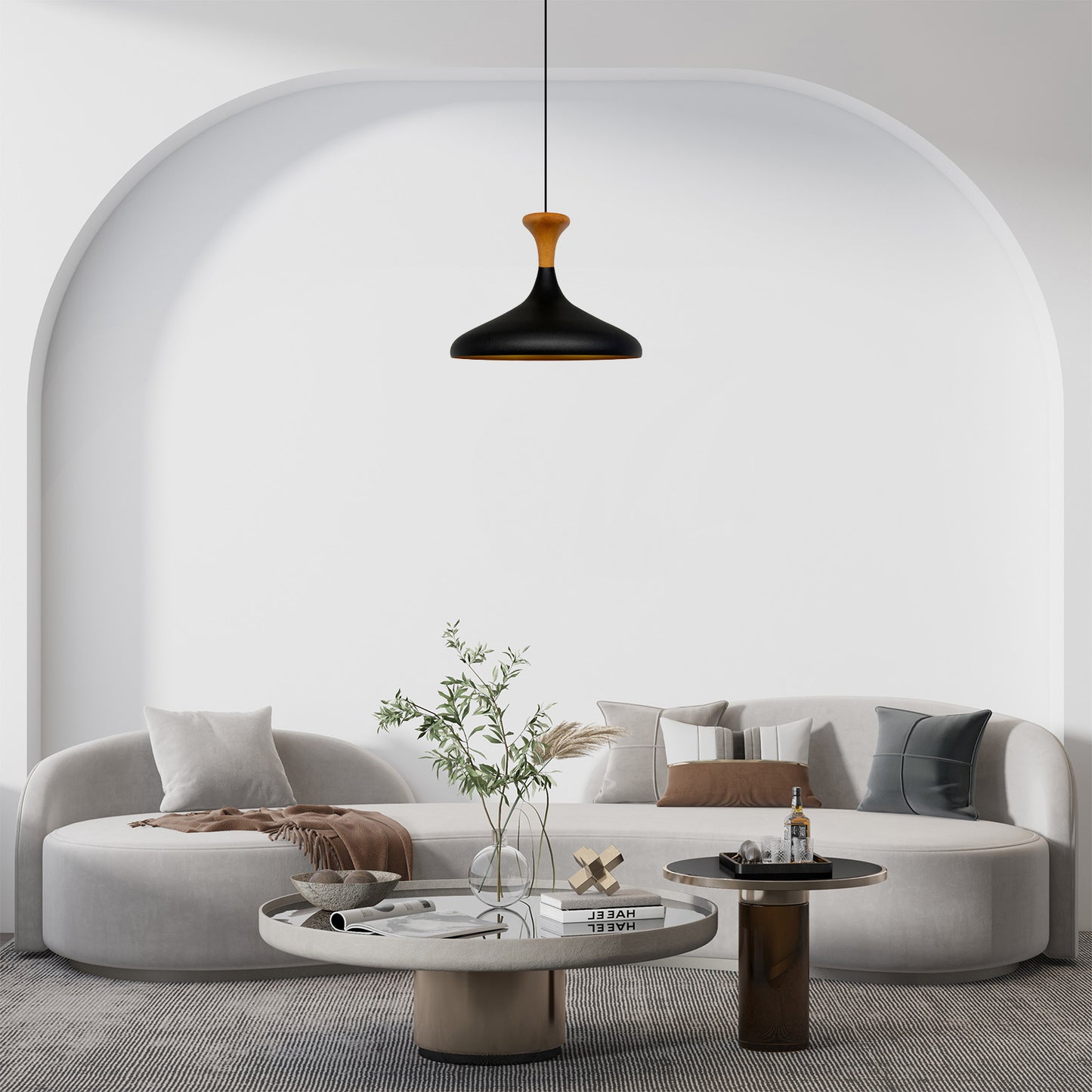 Pendelleuchte Champion Pendelleuchte aus Holz, 35 cm Hängelampe Metall E27