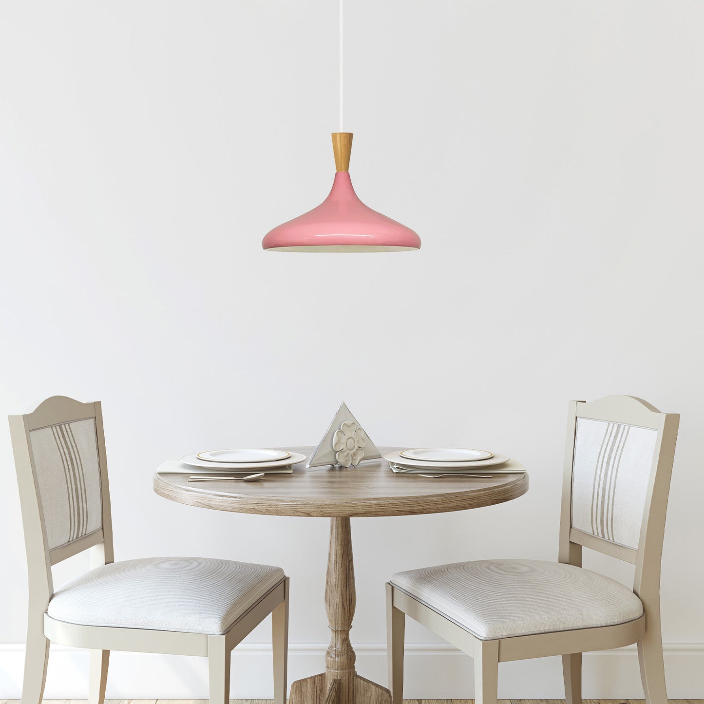 Pendelleuchte Champion Kegel Holz-Kopfteil 35 cm Metall E27 Modern Pendelleuchte