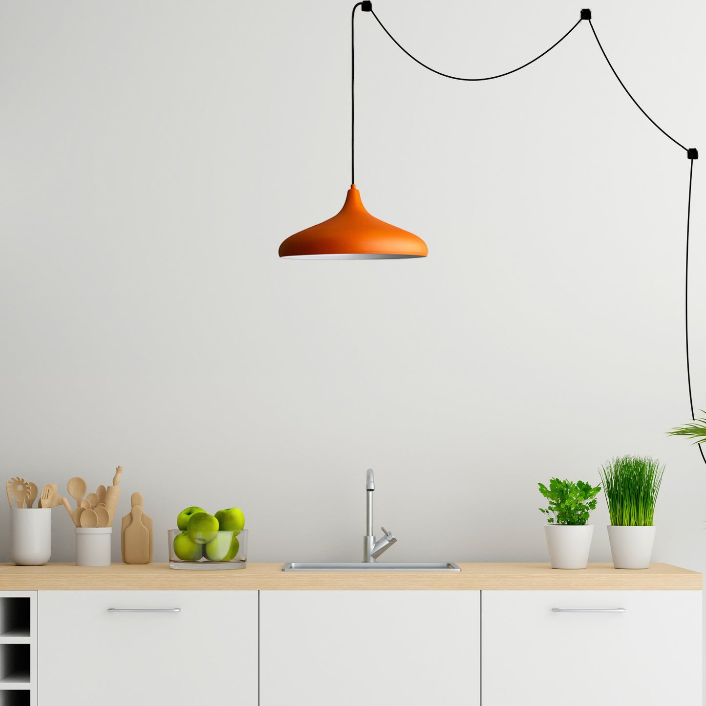 Pendelleuchte Champion Pendelleuchte mit Stecker 35 cm, Metall mit 450 cm Kabel