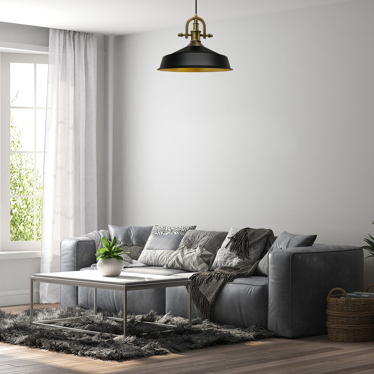 Pendelleuchte Bamyum Pendelleuchte I Asletl-Marine l Ø41 cm E27 Metall Vintage Lampe