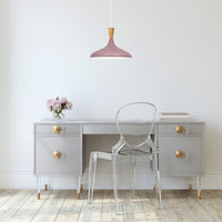 Pendelleuchte Champion Kegel Holz-Kopfteil 35 cm Metall E27 Modern Pendelleuchte