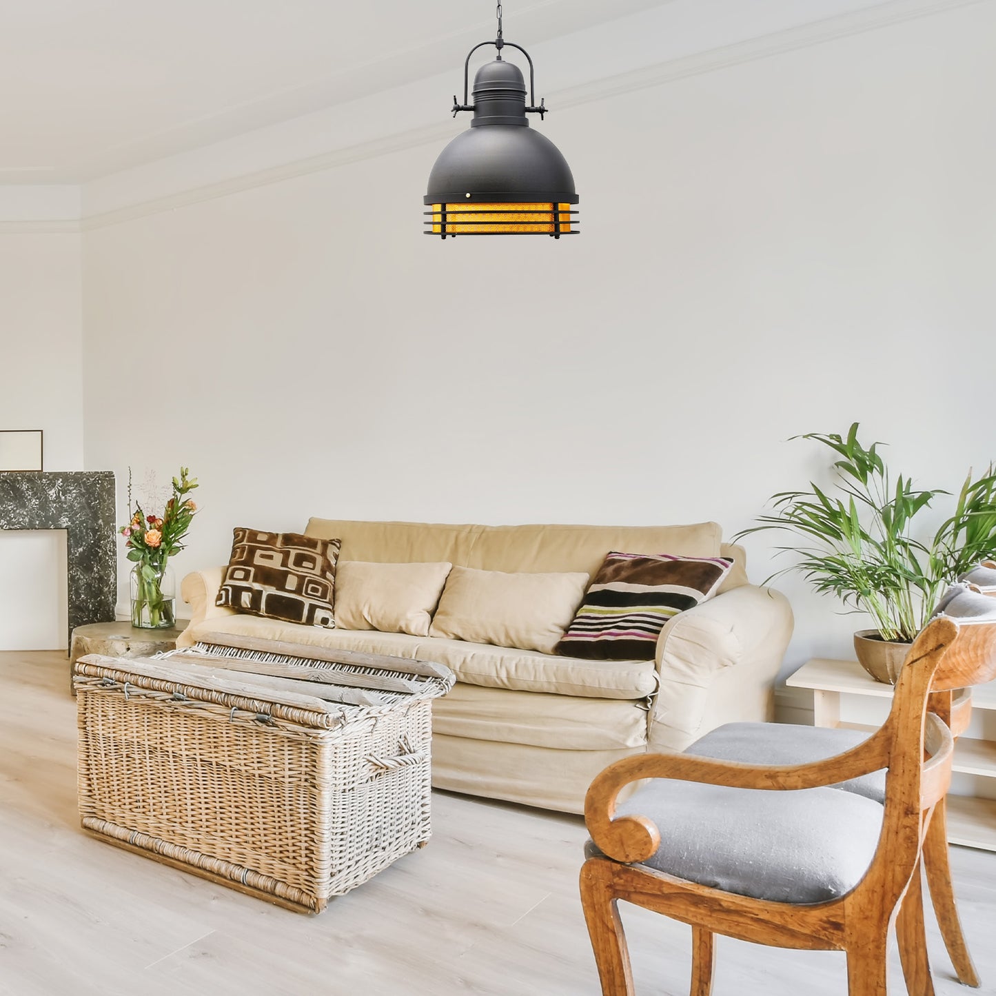 Pendelleuchte Bamyum Hängelampe Vintage Ø40 cm E27 Metall Lampe