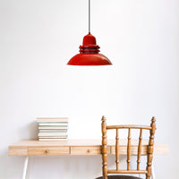 Pendelleuchte Bamyum Hängelampe Rot Metall Ø34 cm E27 Retro Lampe