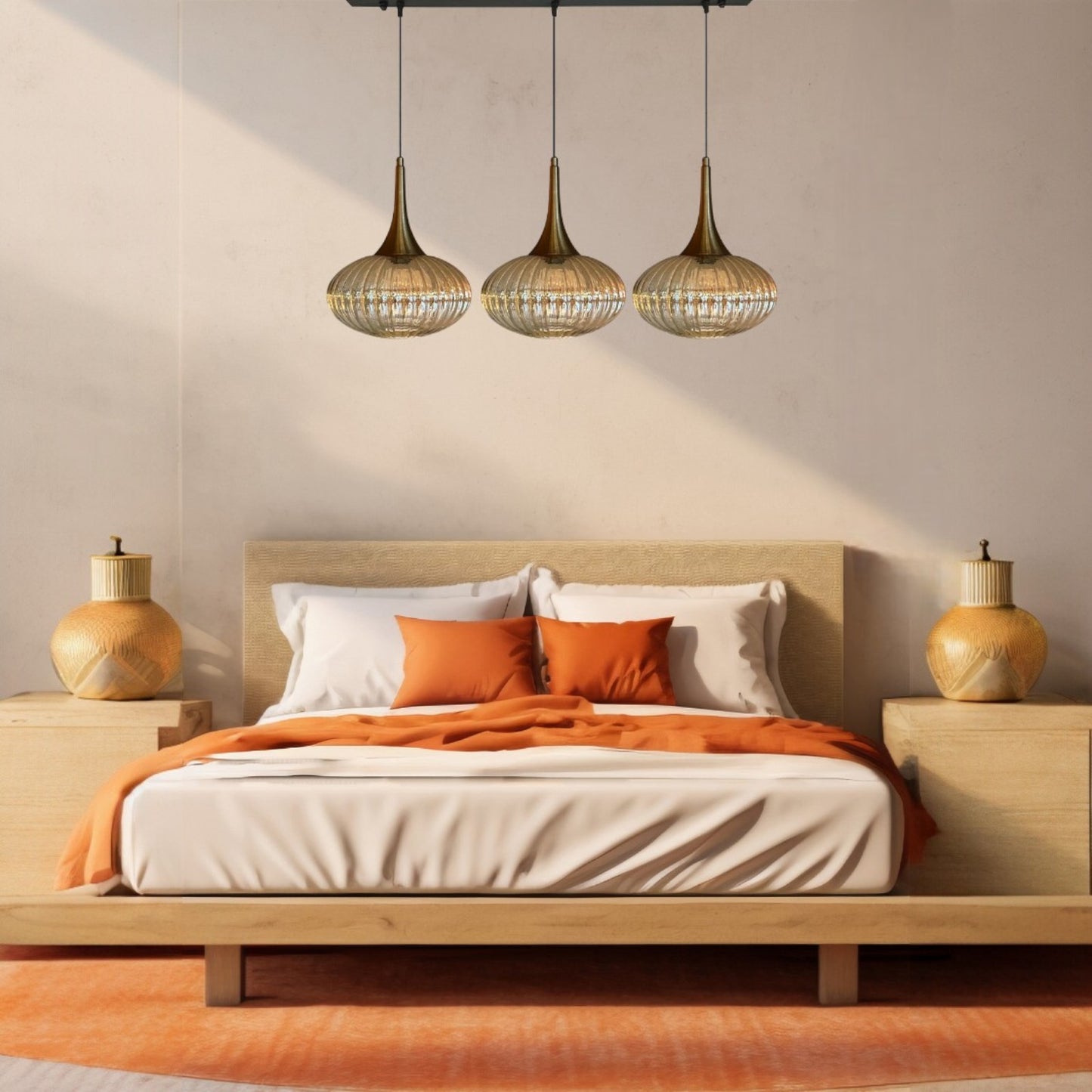 Pendelleuchte Pendelleuchte Elegant Dreifacher Kronleuchter Glas, Retro Hängelampe