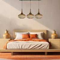 Pendelleuchte Pendelleuchte Elegant Dreifacher Kronleuchter Glas, Retro Hängelampe