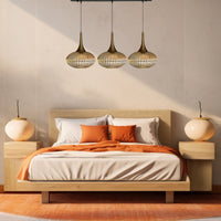 Pendelleuchte Pendelleuchte Elegant Dreifacher Kronleuchter Glas, Retro Hängelampe