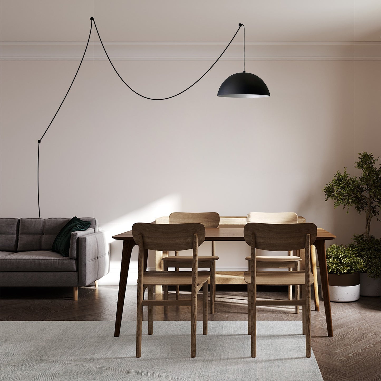 Pendelleuchte Lipeo mit Stecker Metall, Modern Hängelampe