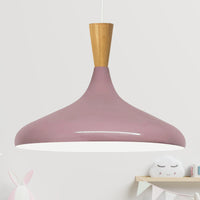 Pendelleuchte Champion Kegel Holz-Kopfteil 35 cm Metall E27 Modern Pendelleuchte