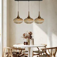 Pendelleuchte Pendelleuchte Elegant Dreifacher Kronleuchter Glas, Retro Hängelampe