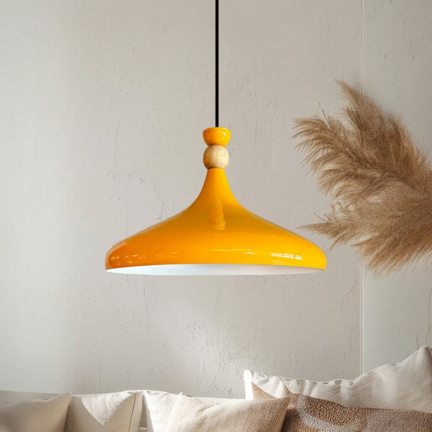 Pendelleuchte Champion aus Holz und Metall, 35 cm Hängelampe