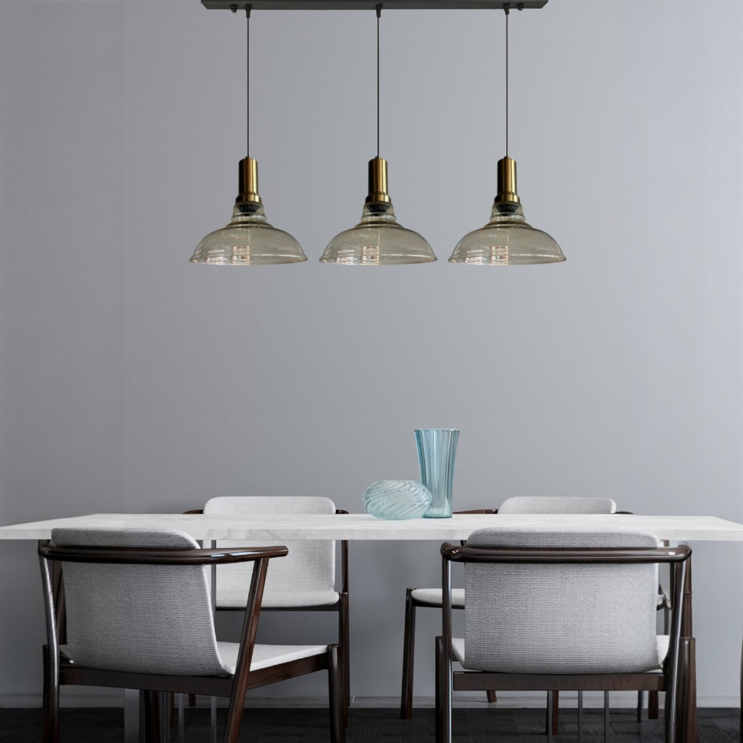 Pendelleuchte Vishi Einzelner Glas-Kronleuchter Trio Retro Pendelleuchte