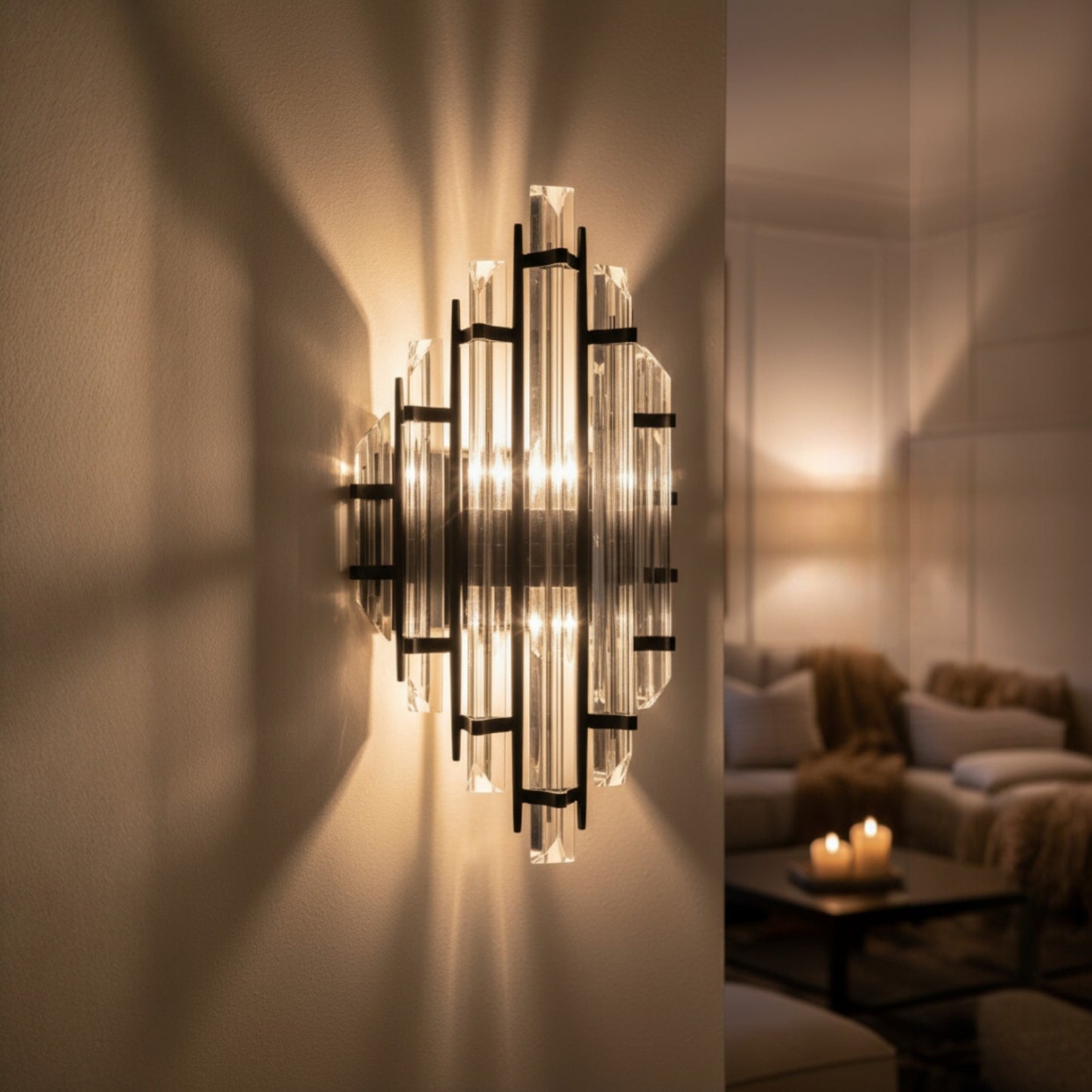 Metal & Glas Wandleuchte Innen