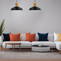 Pendelleuchte Hängelampe Industrial Schwarz Weiß Metall, Ø40cm, E27, Vintage Lampe