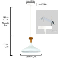Pendelleuchte Bamyum Pendelleuchte Champion 35cm Metall Weiss-Innen Weiss E27 Lampe