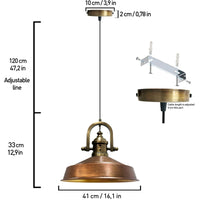 Bamyum Asletl Vintage Pendelleuchte Metall