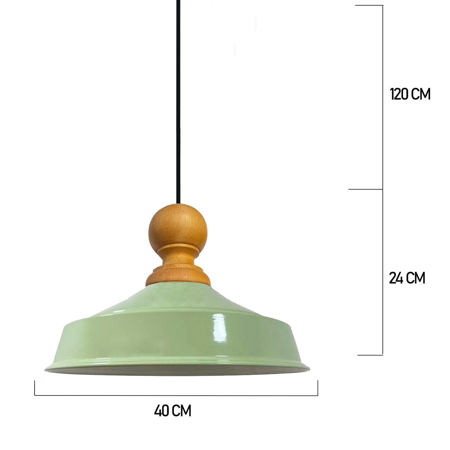 Pendelleuchte Bamyum Asletl Industrielle aus Holz, 41cm, Metall E27 Lampe