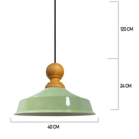 Pendelleuchte Bamyum Asletl Industrielle aus Holz, 41cm, Metall E27 Lampe