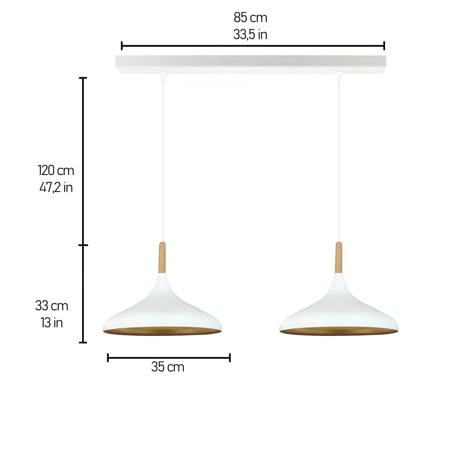 Pendelleuchte Champion Doppelter Kronleuchter Holz Metall Modern Pendelleuchte