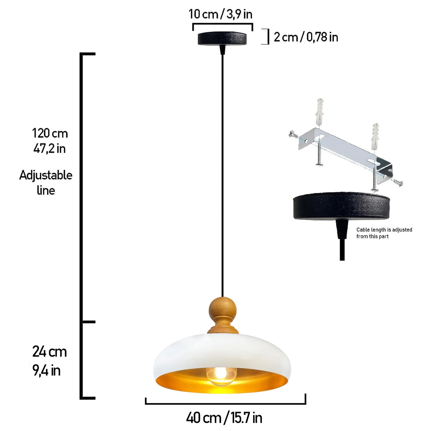 Bamyum Hängelampe Esttisch Modern Esszimmerlampe