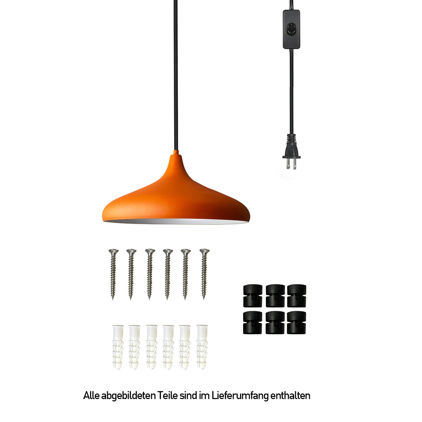 Pendelleuchte Champion Pendelleuchte mit Stecker 35 cm, Metall mit 450 cm Kabel