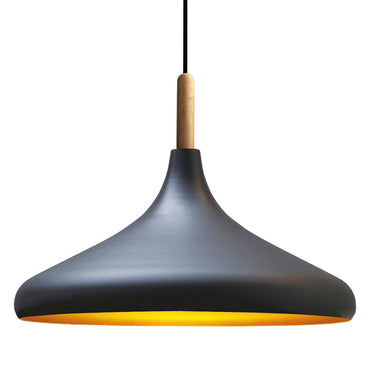 Pendelleuchte Metall Lampe I Champion I Holz Ø35 cm Metall E27 Hängelampe